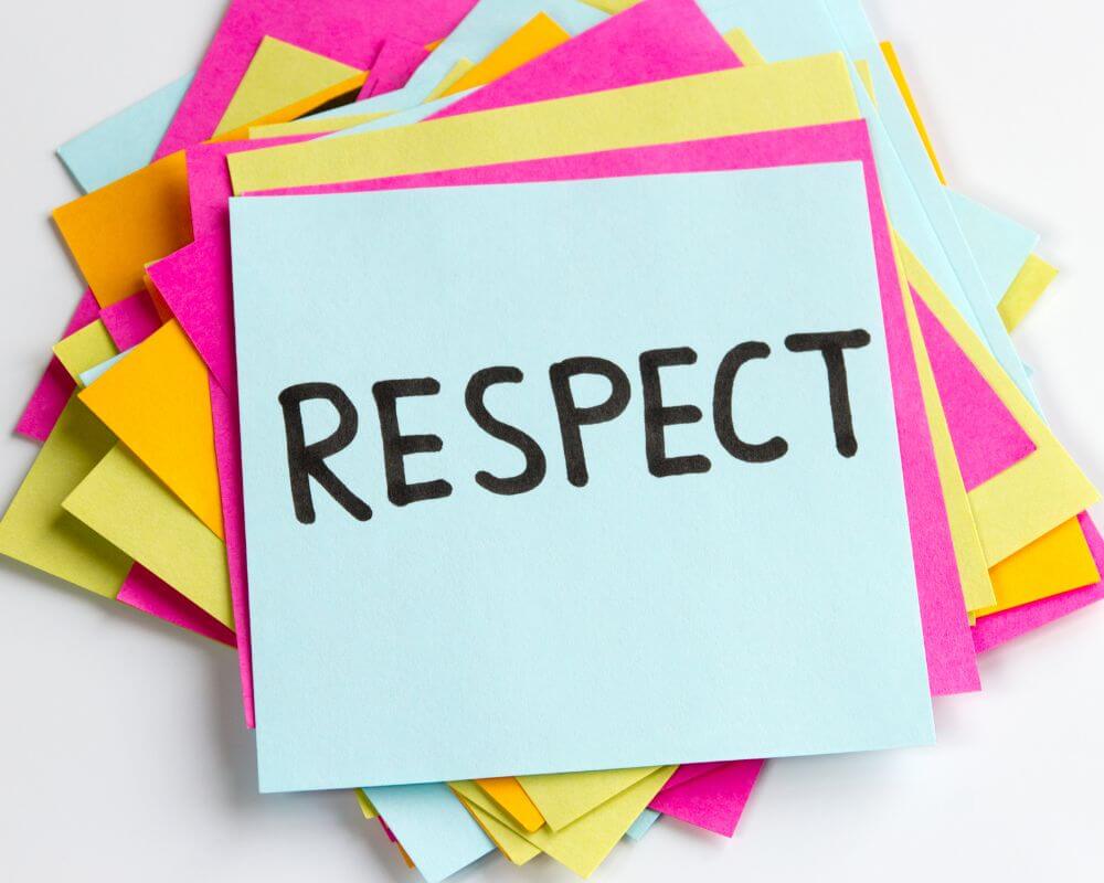 a sign saying "respect"