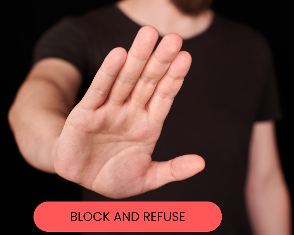 person blocking and refusing a narcissist