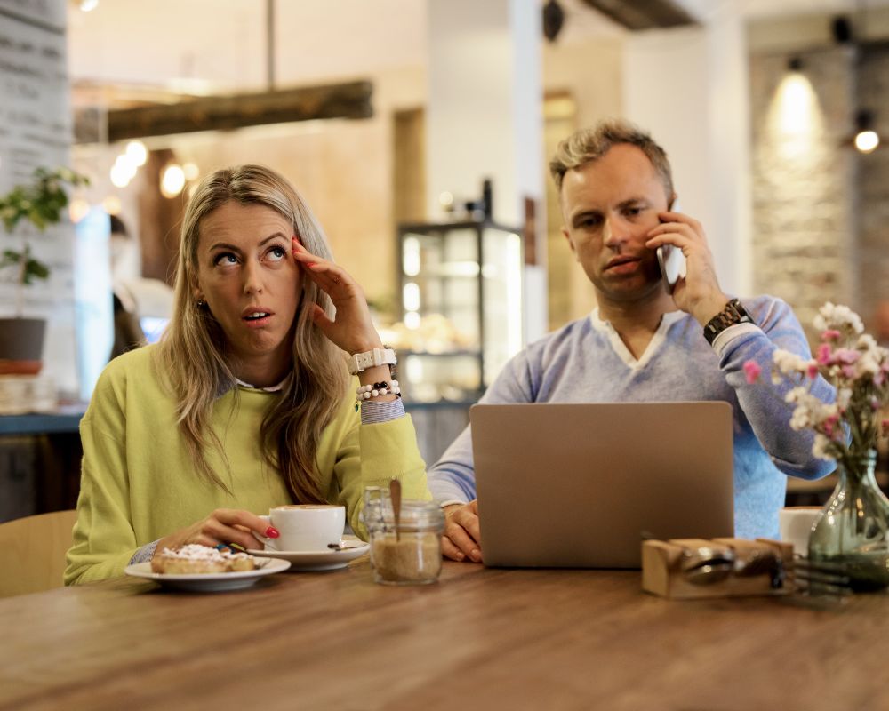 busy man not having time for partner