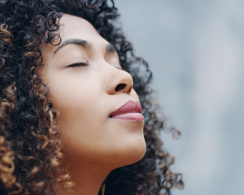 woman staying calm