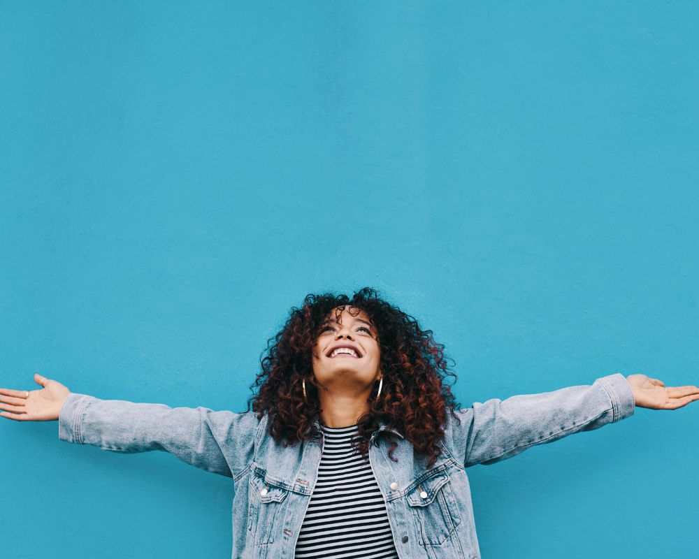 woman celebrating