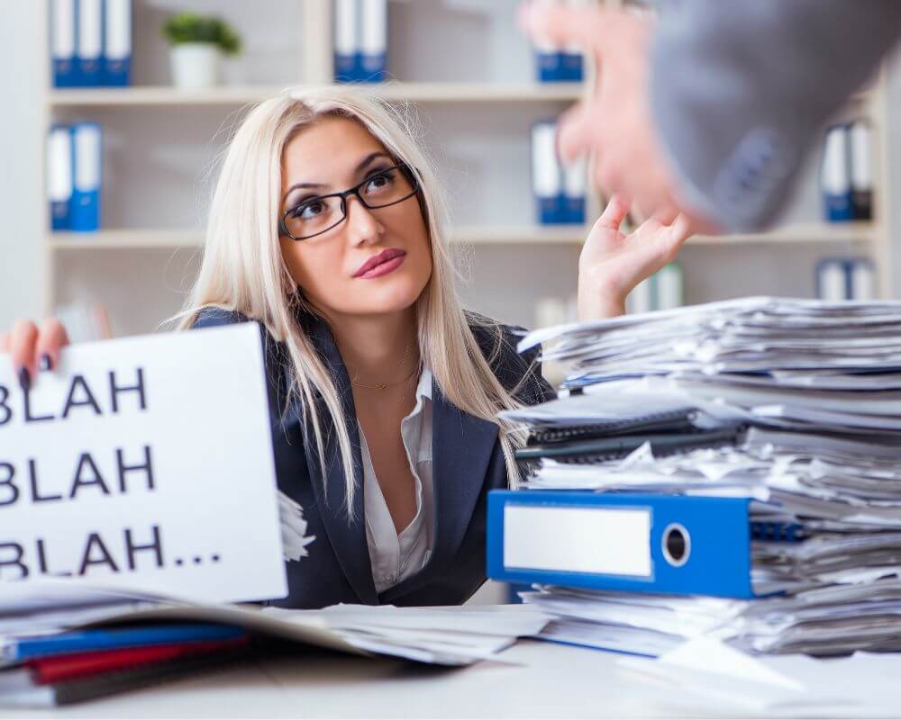 woman unimpressed with false promises