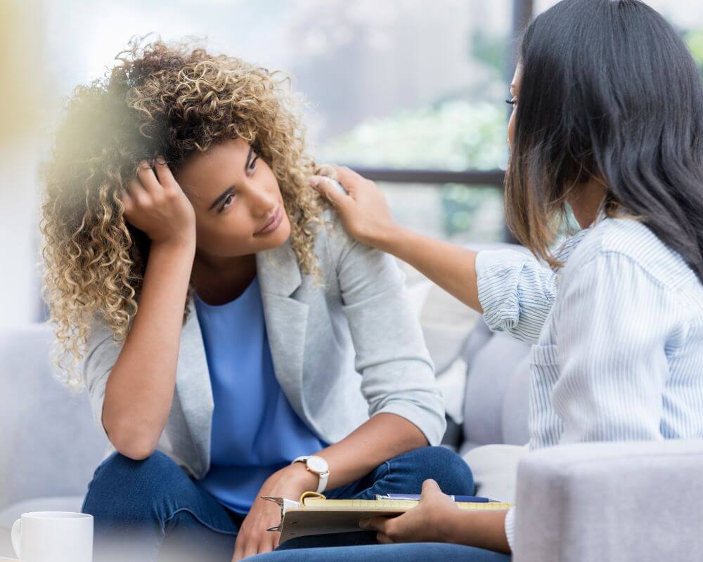 woman having mental health issues