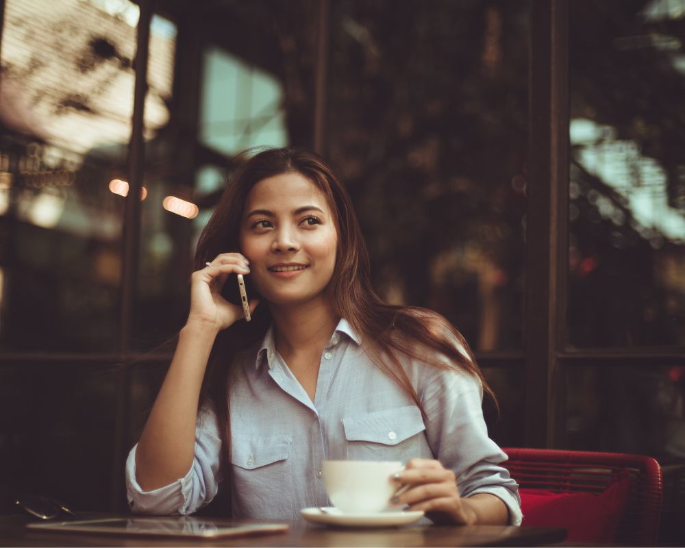 woman talking on phone