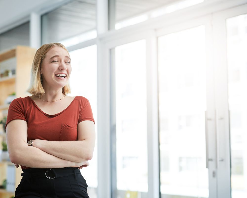 woman laughing